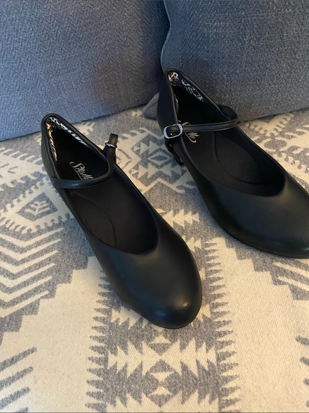 Ballroom Dancing strappy heels by Stelle, black with black hardware, size 7.
